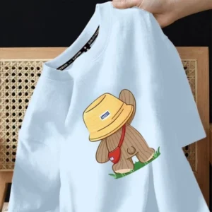 Cotton Korean Women / Men T Shirt Oversized Casual (blue)