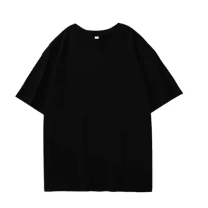 T Shirt unisex Round Neck Oversized Plus Size T-shirt Black