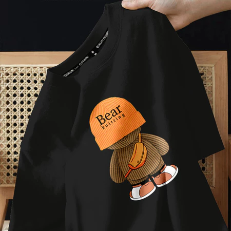 ppp Cotton Korean Women / Men T Shirt Oversized Casual (black)