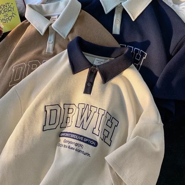 sg-11134201-22110-kl2l6gf32sjvce Summer Basketball Baseball Polo T Shirt Men Loose Casual Varsity Tshirt Collar