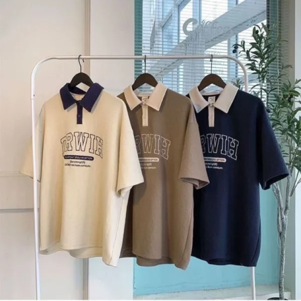 sg-11134201-22110-xhtx49e32sjv3c Summer Basketball Baseball Polo T Shirt Men Loose Casual Varsity Tshirt Collar