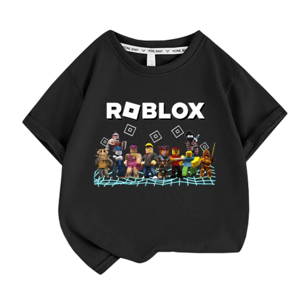sg-11134201-7rbnj-m5v1kn785oxg81 New Roblox clothing, children's short sleeved T-shirt, pure cotton cartoon top, summer print